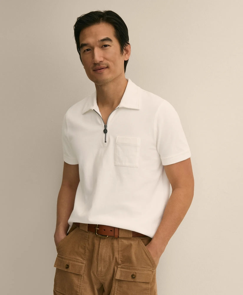 Cotton Sueded-Jersey Quarter-Zip / Brooks Brothers Men