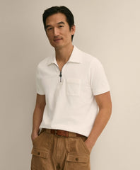 Cotton Sueded-Jersey Quarter-Zip / Brooks Brothers Men