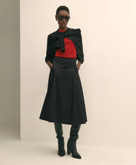 Cotton Twill A-Line Skirt / Brooks Brothers Women
