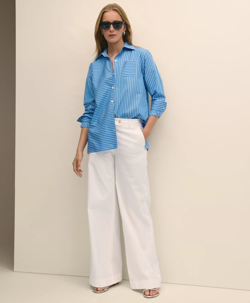 Cotton Twill Wide-Leg Pants / Brooks Brothers Sale