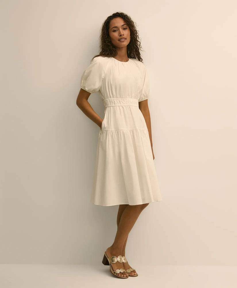 Cotton Voile Smocked-Waist Dress / Brooks Brothers Women