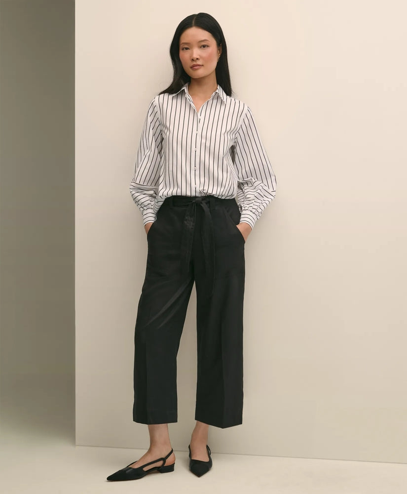 Belted Wide-Leg Utility Pants / Brooks Brothers Sale
