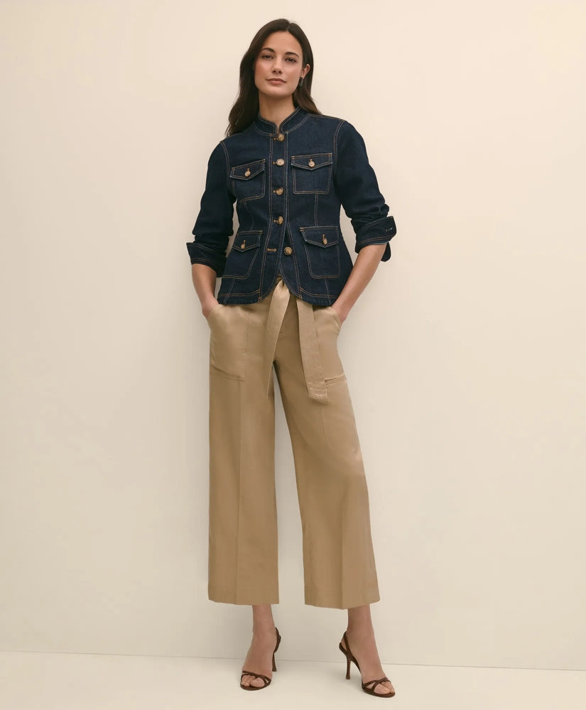 Belted Wide-Leg Utility Pants / Brooks Brothers Sale