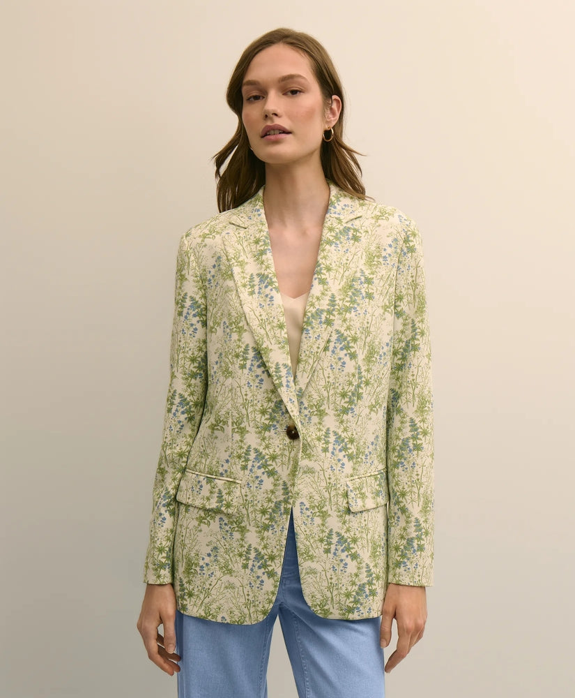 Crepe Botanical Print Jacket / Brooks Brothers Women