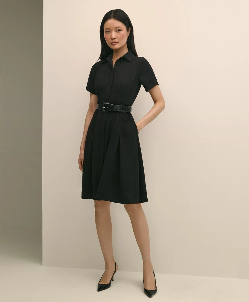 Crepe Pleated Shirt Dress / Brooks Brothers Sale