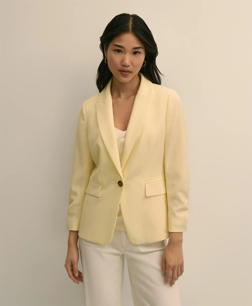 Crepe Ruched-Sleeve Jacket / Brooks Brothers Women