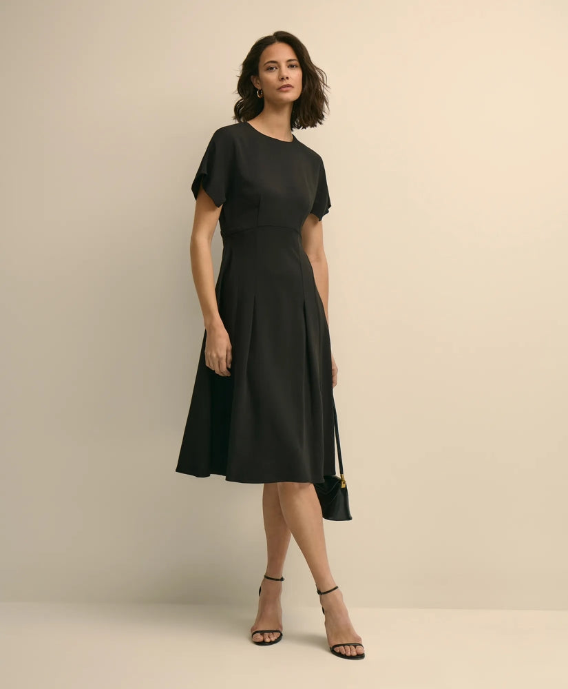 Crepe Viscose Butterfly Sleeve Dress / Brooks Brothers Sale