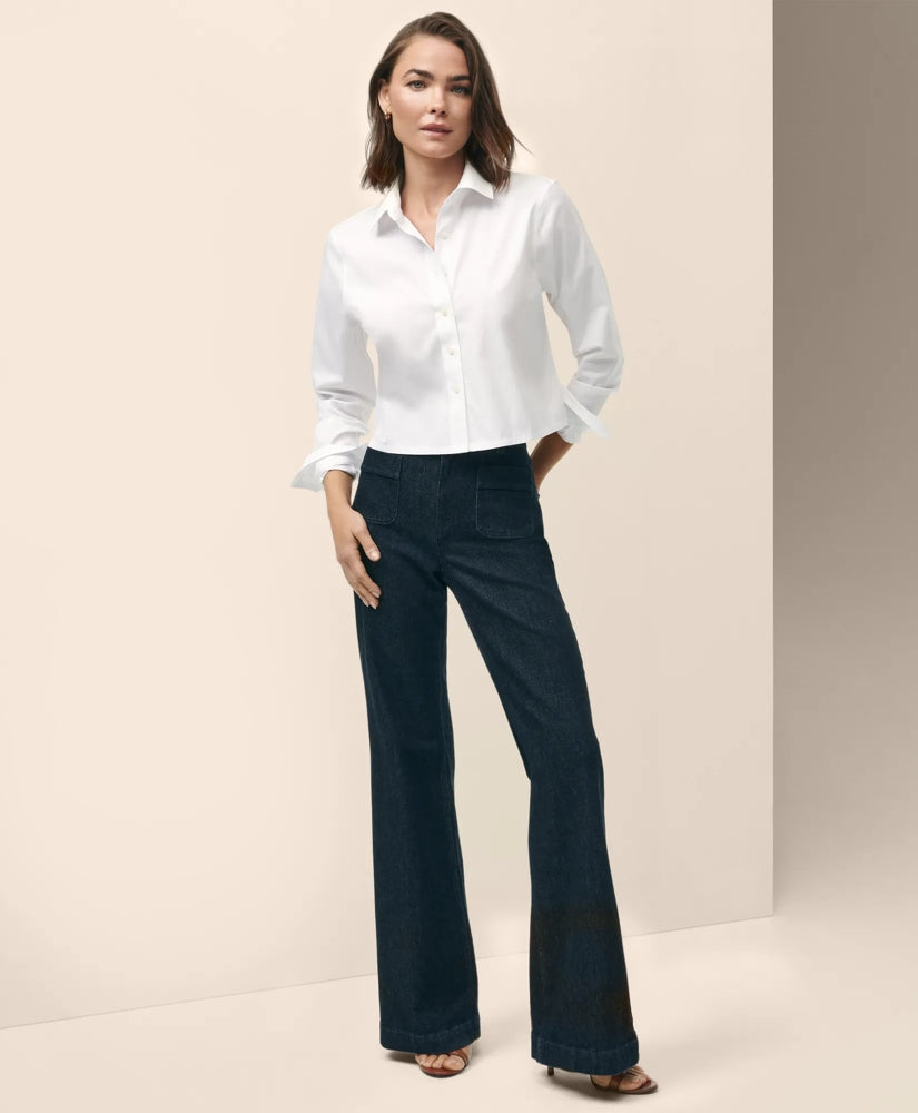 Cropped Shirt in Stretch Supima / Brooks Brothers Shirts