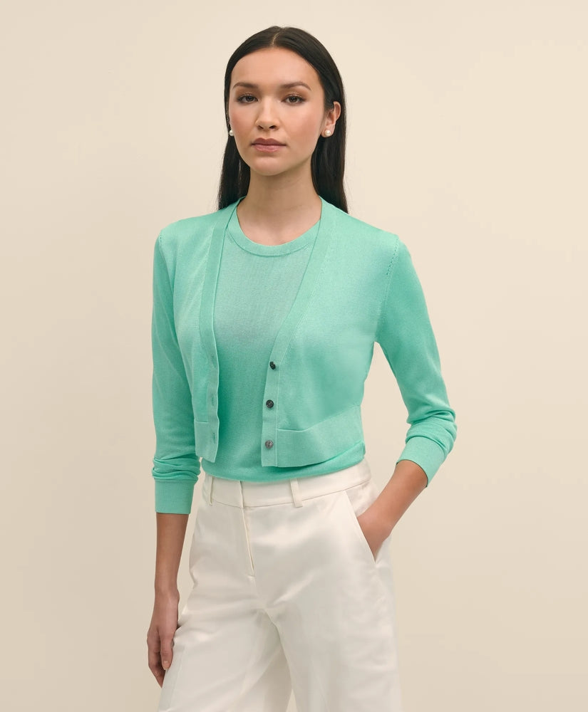 Cropped V-Neck Cardigan / Brooks Brothers Sale