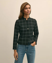 Cropped Windowpane Jacket / Brooks Brothers Sale