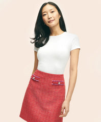 Elevated Cotton Modal Pique T-Shirt / Brooks Brothers Women