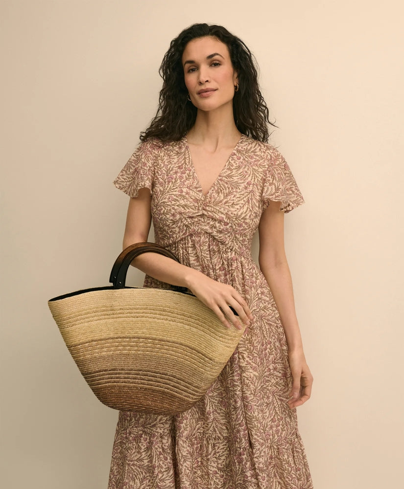 Eugenia Kim Wood-Straw Ombre Beach Bag / Brooks Brothers Women