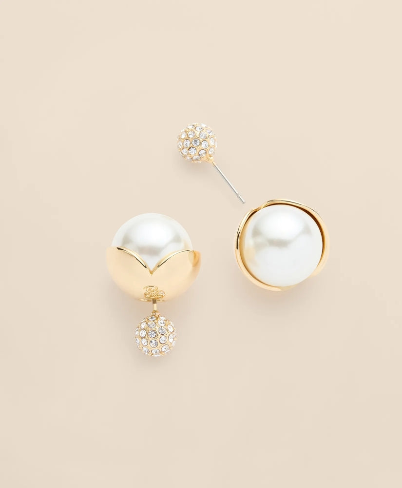 Faux-Pearl Ball Stud Earrings / Brooks Brothers Women