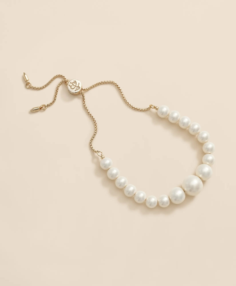 Faux-Pearl Gold-Plated Bolo Bracelet / Brooks Brothers Women