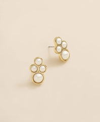 Faux-Pearl Gold-Plated Cluster Earrings / Brooks Brothers Women