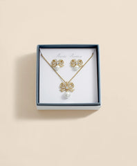 Faux Pearl & Crystal Pave Bow Pendant and Earrings Set / Brooks Brothers Women