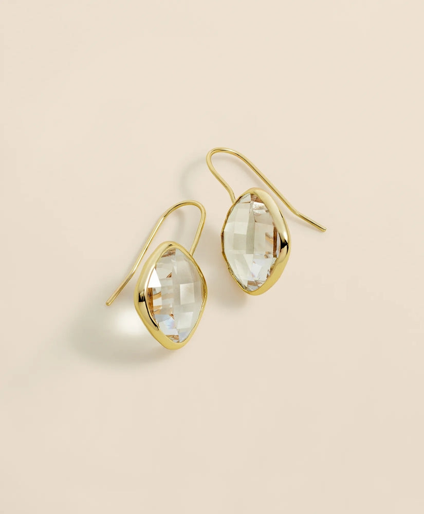 French-Wire Drop Earrings with Channel-Set Crystals / Brooks Brothers Women