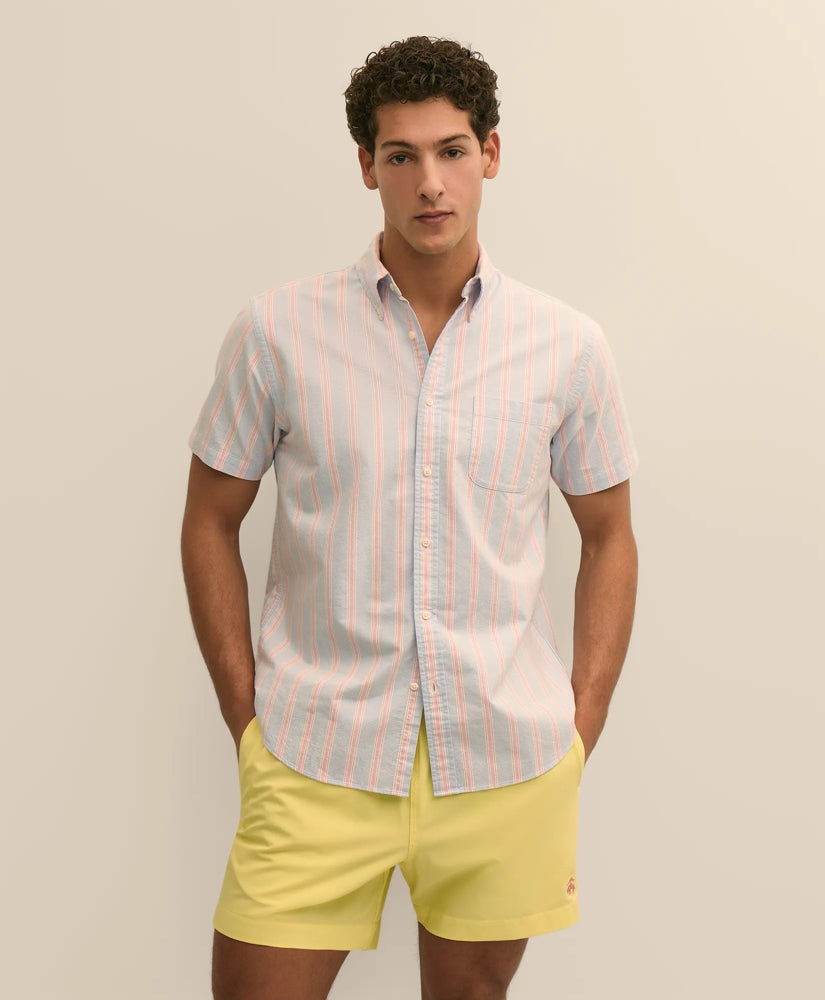 Friday Shirt, Short-Sleeve Oxford Stripe / Brooks Brothers Shirts