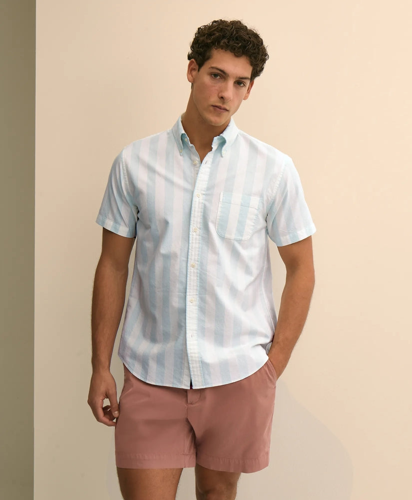 Friday Shirt, Short-Sleeve Oxford Stripe / Brooks Brothers Men