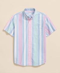 Friday Shirt, Short-Sleeve Poplin Awning Stripe / Brooks Brothers Sale