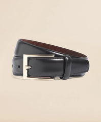 Gold Buckle Leather Dress Belt / Brooks Brothers Men