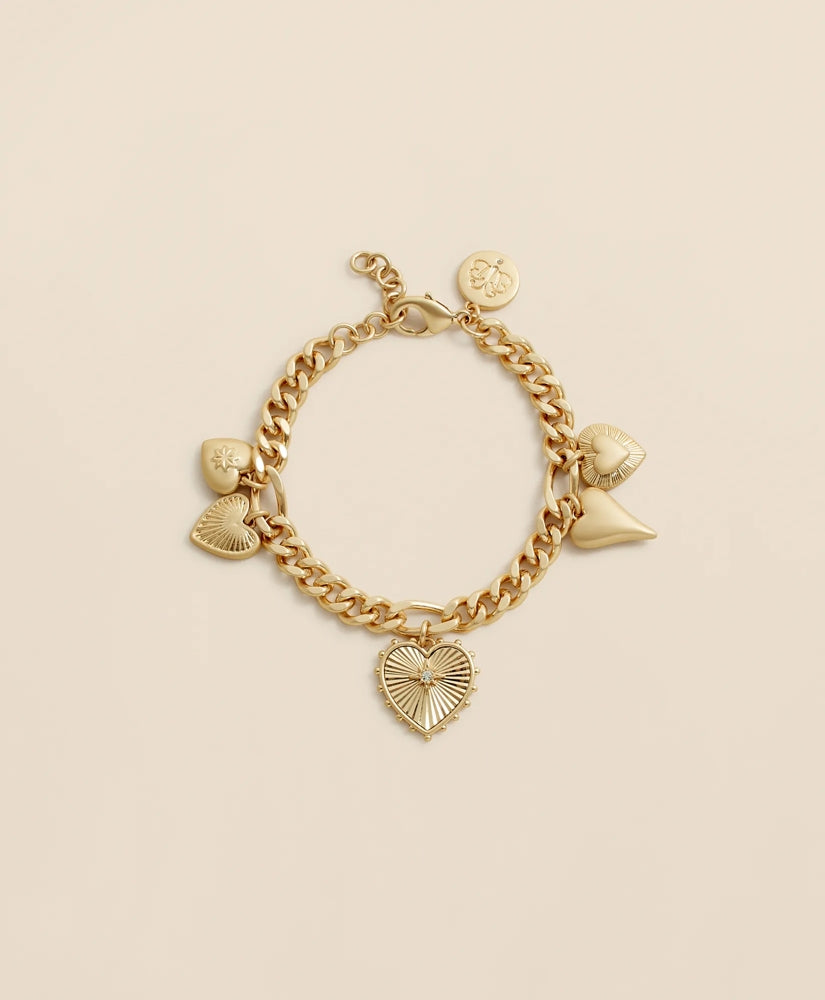 Gold-Toned Heart Charm Bracelet / Brooks Brothers Women