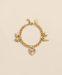 Gold-Toned Heart Charm Bracelet / Brooks Brothers Women