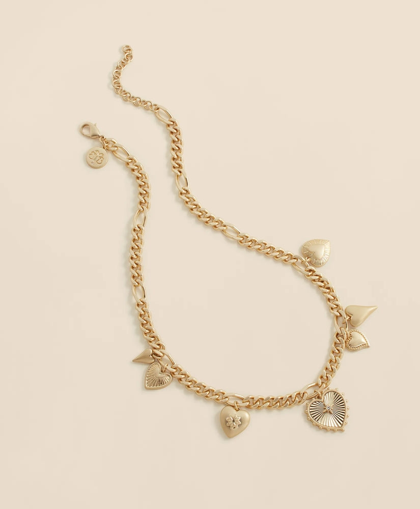 Gold-Toned Heart Charm Necklace / Brooks Brothers Women