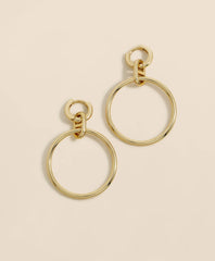 Gold-Toned Mariner Link Drop Hoop Earrings / Brooks Brothers Women