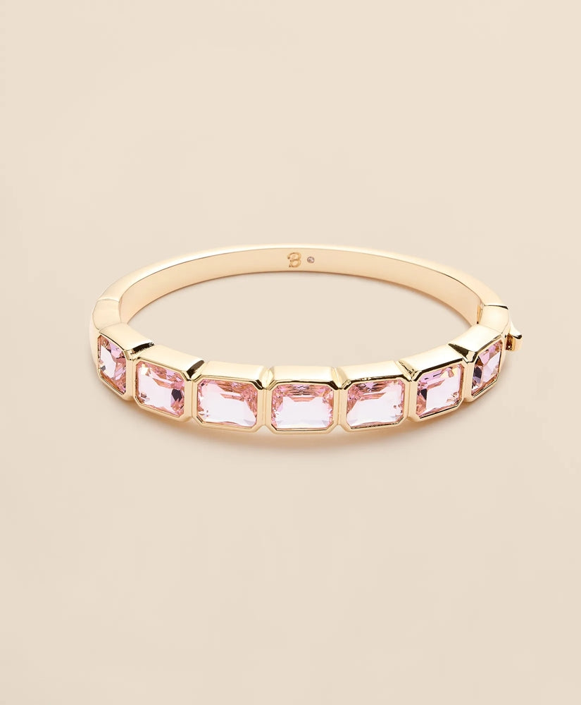 Gold-Tone Pink-Stone Bangle Bracelet / Brooks Brothers Women