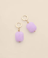 Gold-Tone Stone Drop Hoop Earrings / Brooks Brothers Women