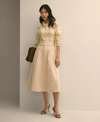 Gurkha Pleated Skirt in Cotton Blend / Brooks Brothers Women