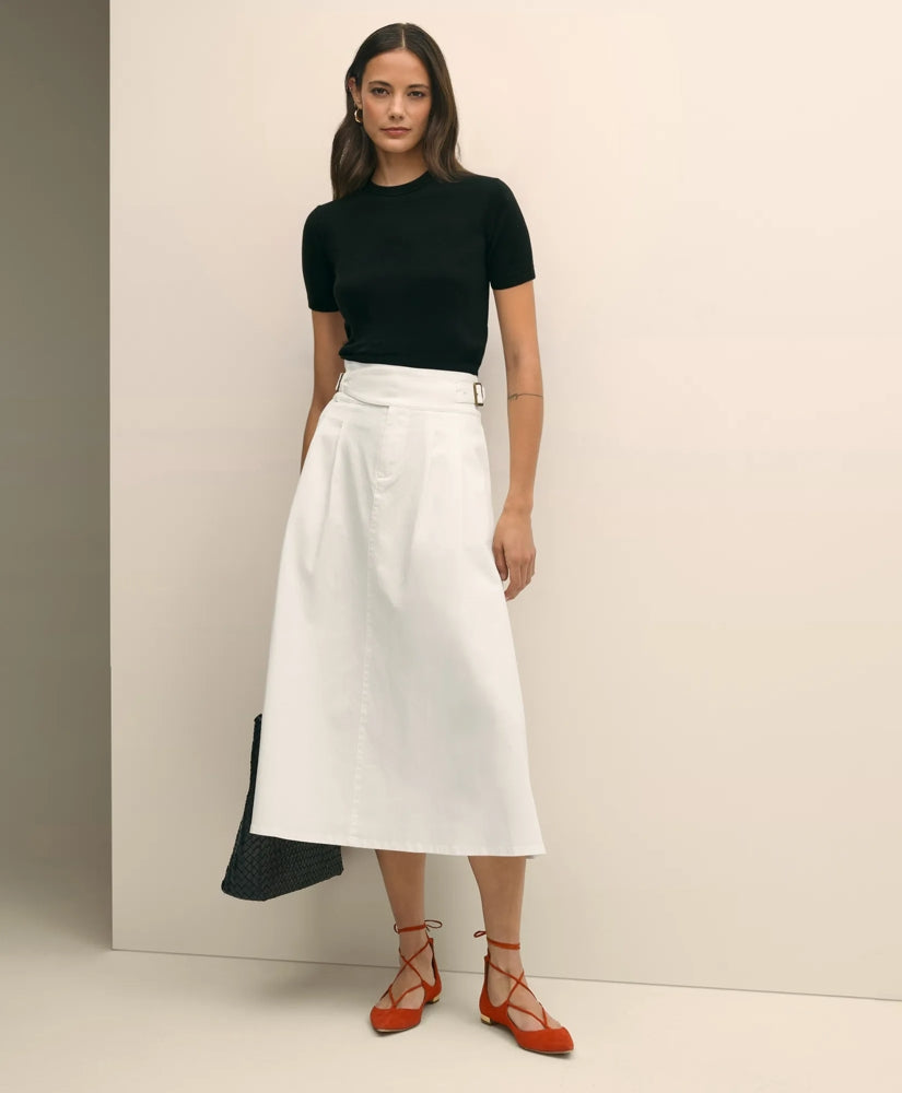 Gurkha Pleated Skirt in Cotton Blend / Brooks Brothers Women