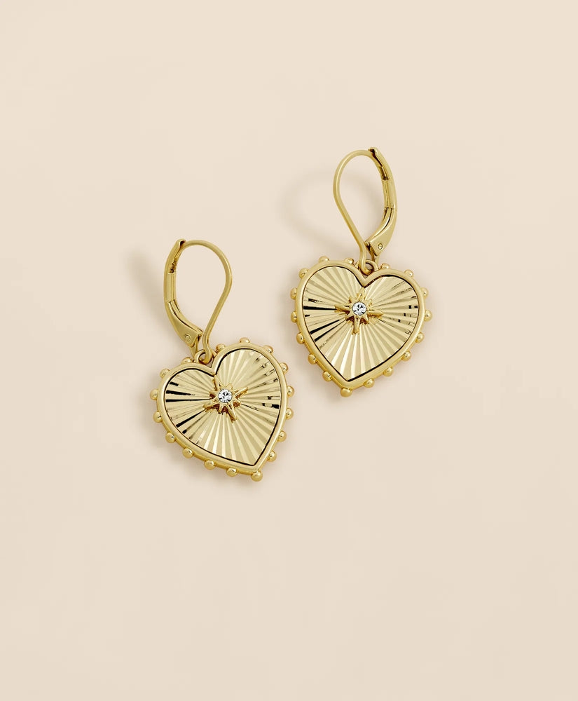 Heart Charm Gold-Toned Earrings / Brooks Brothers Women