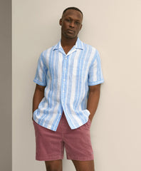 Irish Linen Short-Sleeve Camp Collar Sport Shirt / Brooks Brothers Shirts
