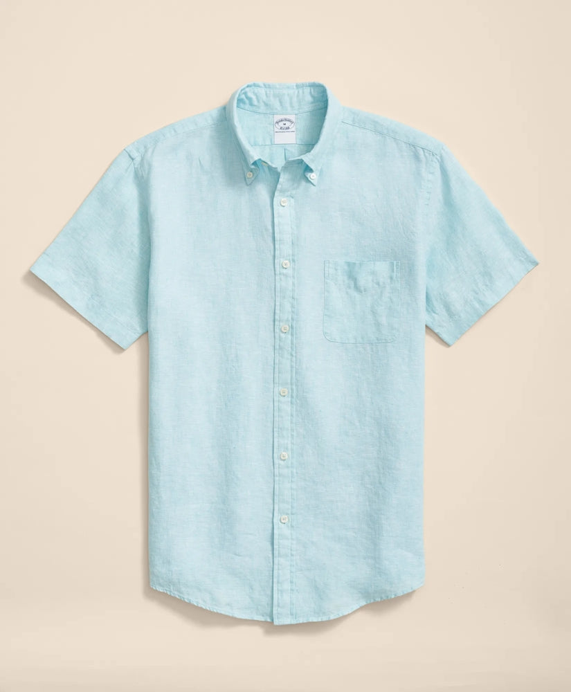 Irish Linen Short-Sleeve Sport Shirt / Brooks Brothers Shirts