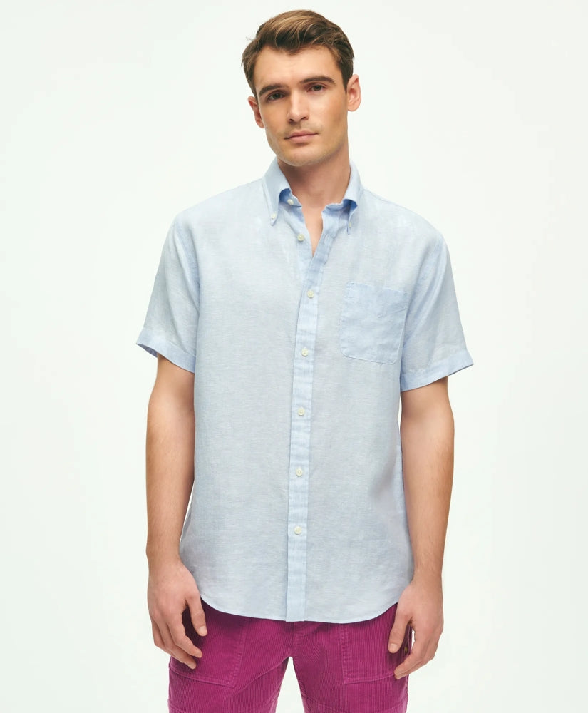 Irish Linen Short-Sleeve Sport Shirt / Brooks Brothers Shirts