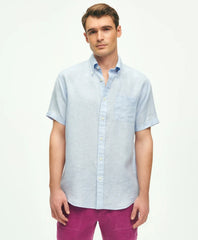 Irish Linen Short-Sleeve Sport Shirt / Brooks Brothers Shirts