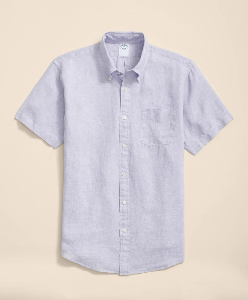 Irish Linen Short-Sleeve Sport Shirt / Brooks Brothers Shirts
