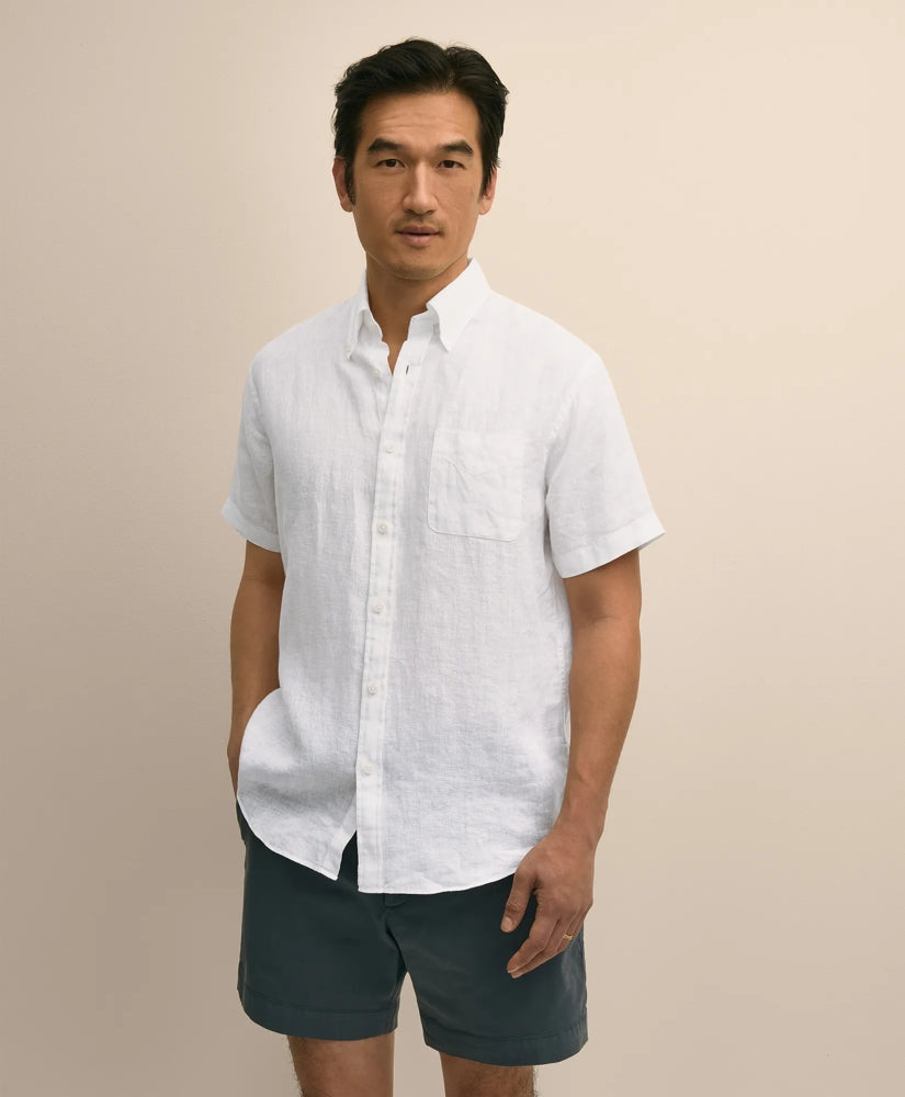 Irish Linen Short-Sleeve Sport Shirt / Brooks Brothers Shirts