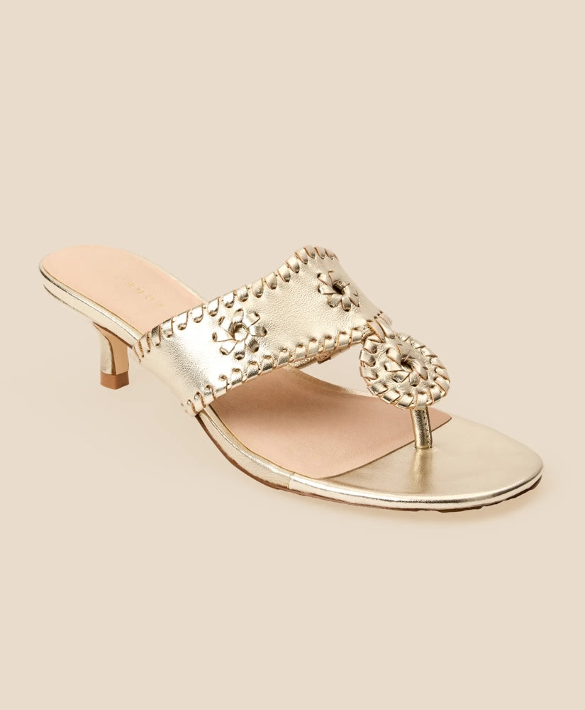 Jack Rogers Kitten-Heel Sandals / Brooks Brothers Women