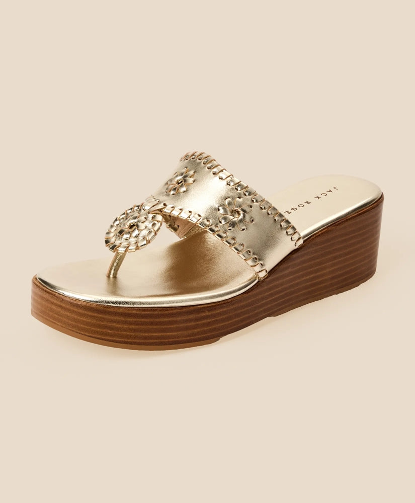 Jack Rogers Platinum Wedge Sandals / Brooks Brothers Women