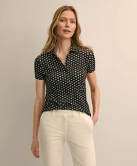 Jersey Dot-Print Polo Shirt / Brooks Brothers Women
