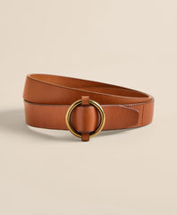 Leather Round Buckle Belt / Brooks Brothers Men