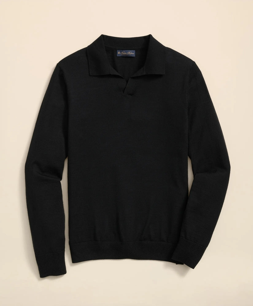 Lightweight Luxe All-Season Sweater, Johnny Collar / Brooks Brothers Sale