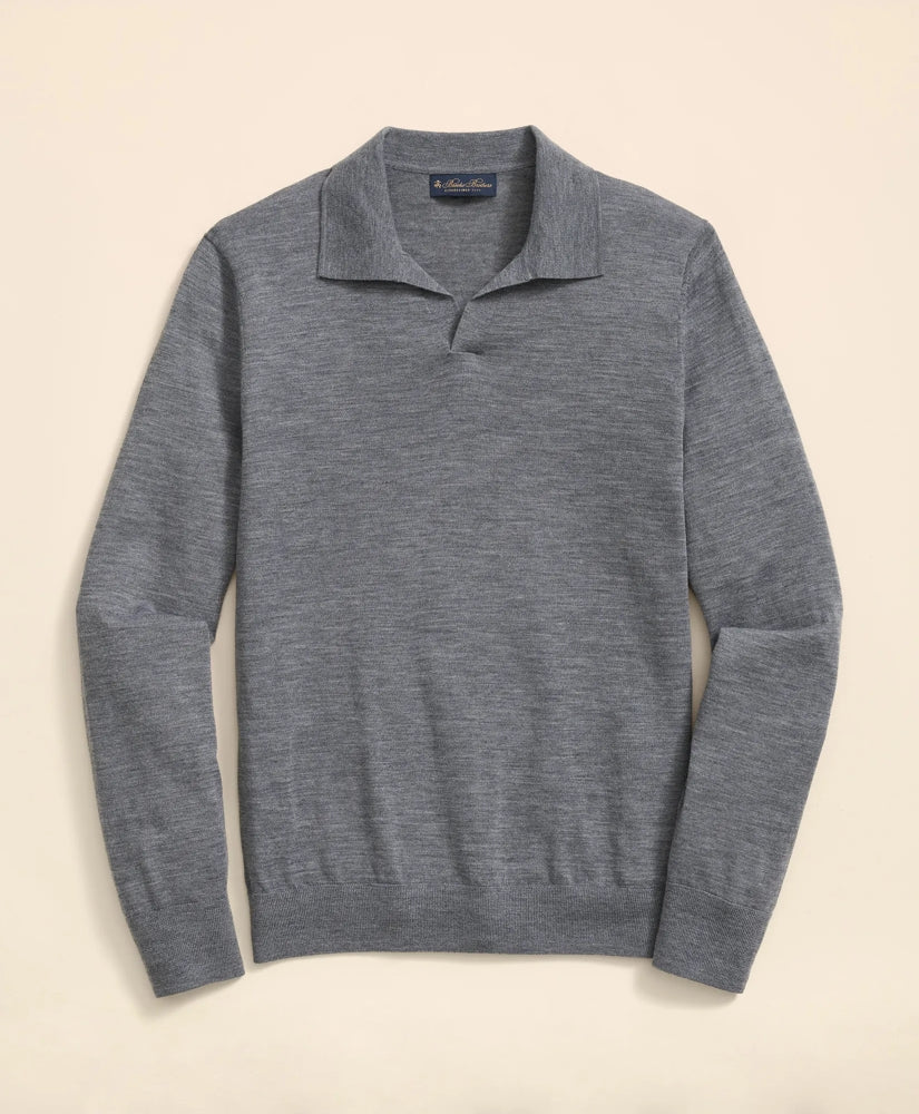 Lightweight Luxe All-Season Sweater, Johnny Collar / Brooks Brothers Sale