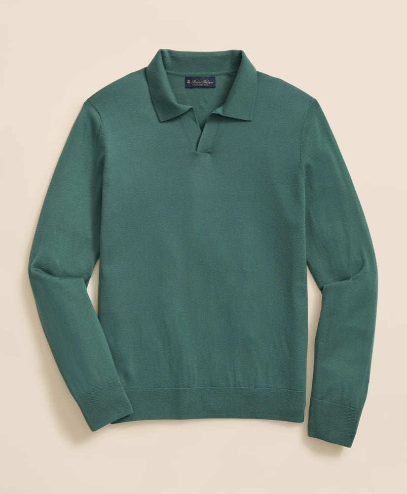Lightweight Luxe All-Season Sweater, Johnny Collar / Brooks Brothers Sale