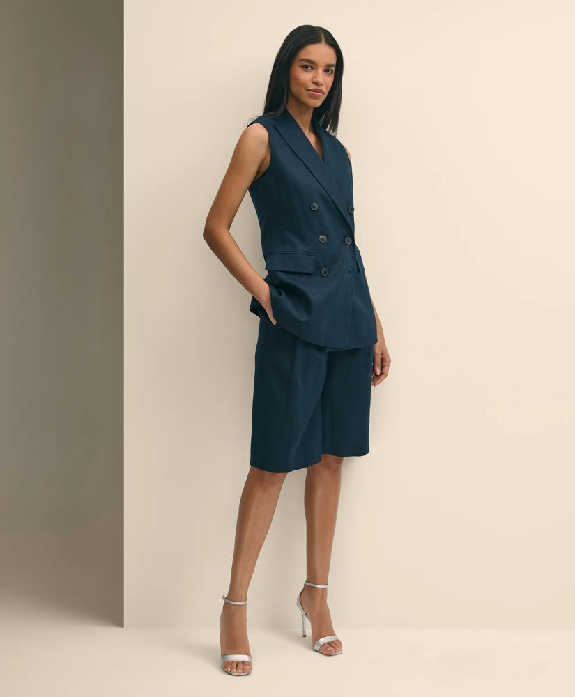Linen Blend Culotte Shorts / Brooks Brothers Sale