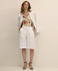 Linen Blend Culotte Shorts / Brooks Brothers Sale