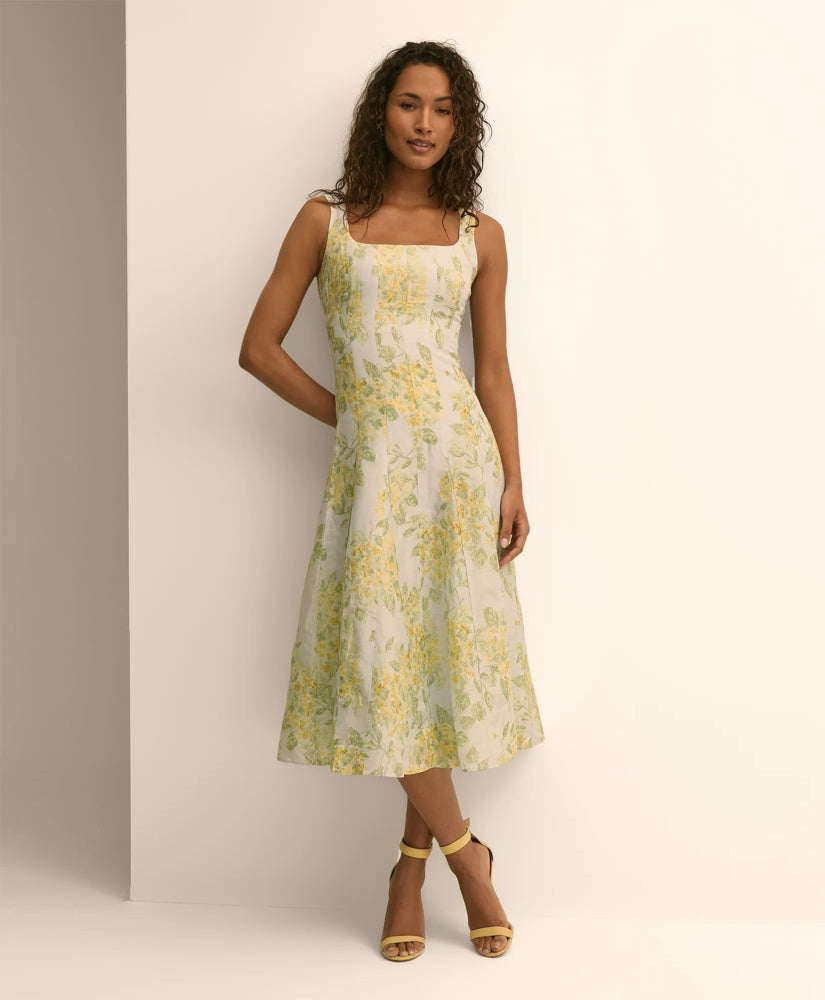 Linen Blend Floral Tank Dress / Brooks Brothers Women